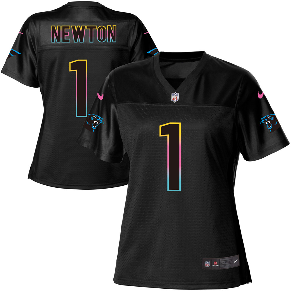 Women's Game Cam Newton Nike Jersey Black - #1 Fashion NFL Carolina Panthers